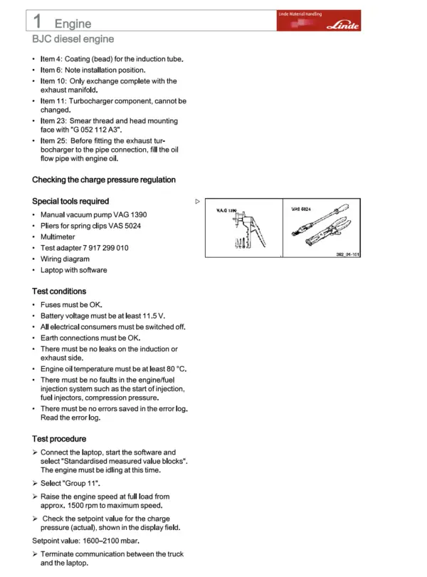 Linde Forklift Truck H-Series Type 394 H40D H40T H45D H45T H50D H50T Workshop Manual Collection - Image 9